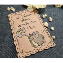 Stickdatei - ITH Postkarte Maus Freundschaft